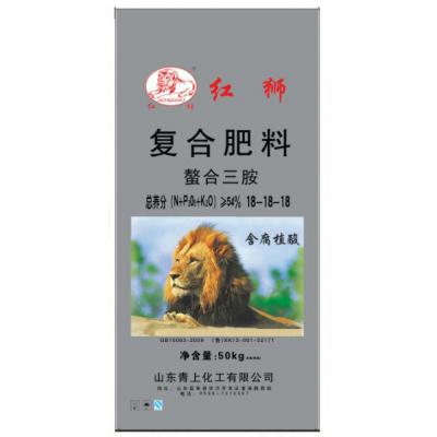 山东三方 青上化工 红狮 螯合三胺（含腐植酸）复合肥料54%（18-18-18）